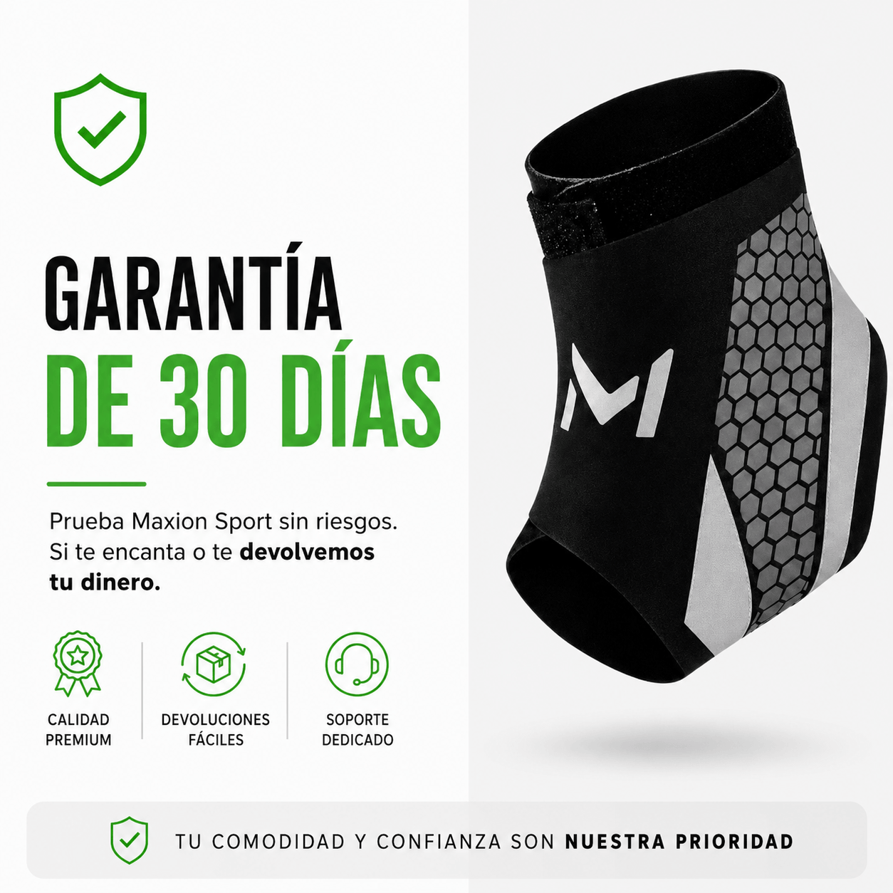 Soporte de tobillo para alivio del dolor y estabilidad.