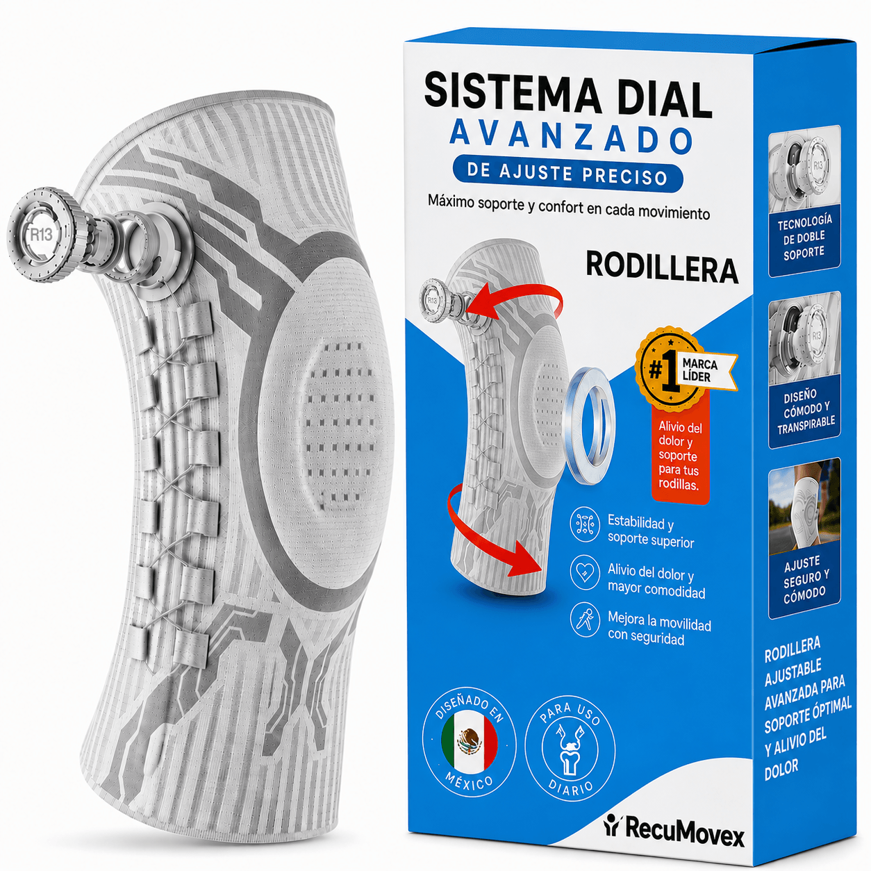 Rodillera de Soporte y Alivio RecuMovex
